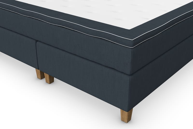 Superior Lyx Kontinentalseng 180X200 cm Mørkeblå - Egetræsben - Møbler - Senge - Kontinentalsenge