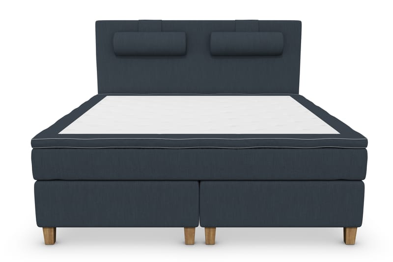 Superior Lyx Kontinentalseng 180X200 cm Mørkeblå - Egetræsben - Møbler - Senge - Kontinentalsenge