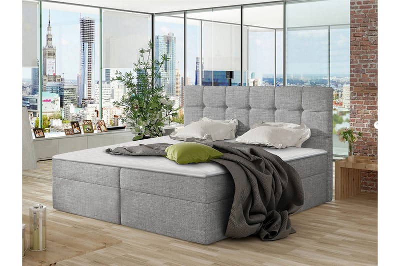 Svenes Kontinentalseng 140x200 cm - Grå - Møbler - Senge - Kontinentalsenge