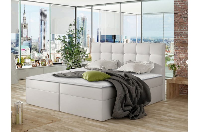 Svenes Kontinentalseng 160x200 cm - Hvid - Møbler - Senge - Kontinentalsenge