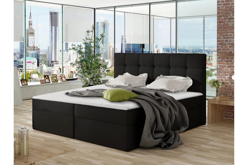 Svenes Kontinentalseng 160x200 cm - Sort - Møbler - Senge - Kontinentalsenge