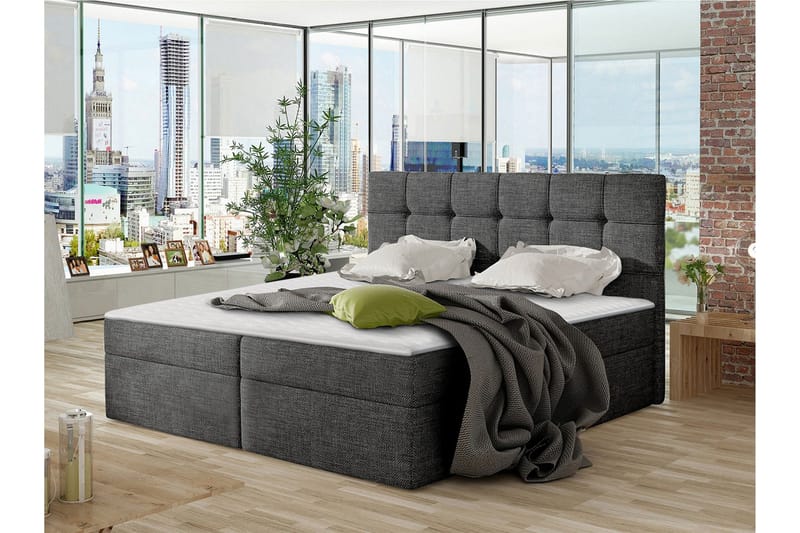 Svenes Kontinentalseng 180x200 cm - Mørkegrå - Møbler - Senge - Kontinentalsenge