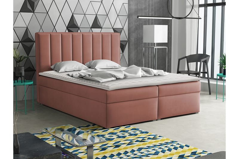 Valasco Kontinentalseng 160x200 cm - Lyserød - Møbler - Senge - Kontinentalsenge