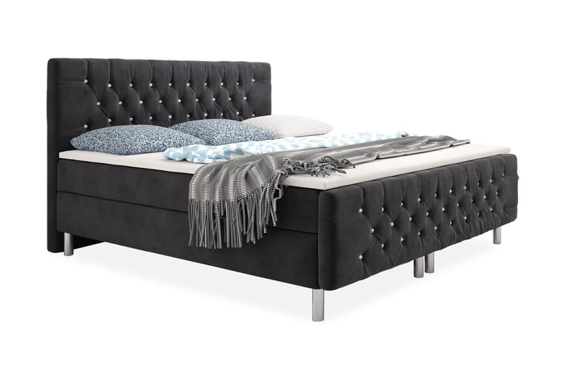 Velluto sengepakke 160x200, sort/hvid