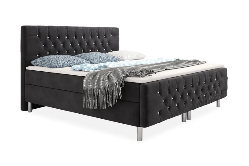 Velluto sengepakke 160x200, sort/hvid