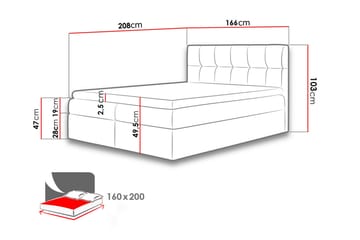 Kramvik kontinentalseng 160x200 - Sort - Møbler - Senge - Kontinentalsenge