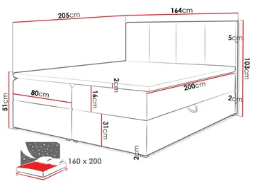 Laggano sengepakke kontinentalseng 160x200 cm - taupe - Møbler - Senge - Komplet sengepakke