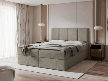 Laggano sengepakke kontinentalseng 160x200 cm - taupe - Møbler - Senge - Komplet sengepakke