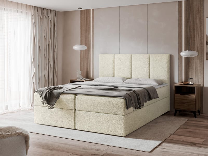 Laggano sengepakke kontinentalseng 180x200 cm - beige - Møbler - Senge - Komplet sengepakke