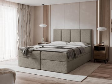 Laggano sengepakke kontinentalseng 180x200 cm - taupe - Møbler - Senge - Komplet sengepakke