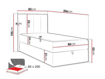 Laggano sengepakke kontinentalseng 80x200 cm - Lambi 11 lysegrå - Møbler - Senge - Komplet sengepakke
