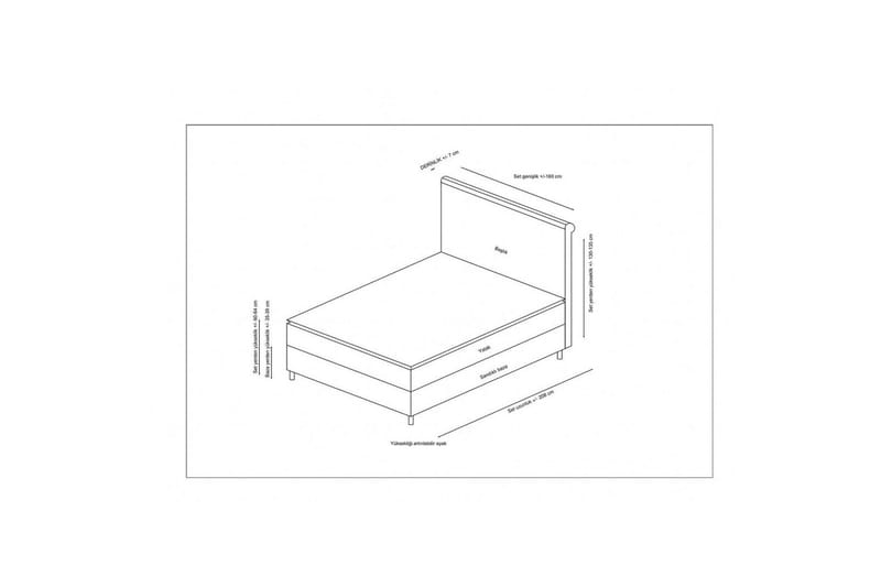Lamoon Komplet Sengepakke 120x200 cm - Antracit - Møbler - Senge - Komplet sengepakke