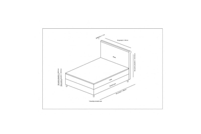Lamoon Komplet Sengepakke 120x200 cm - Beige - Møbler - Senge - Komplet sengepakke
