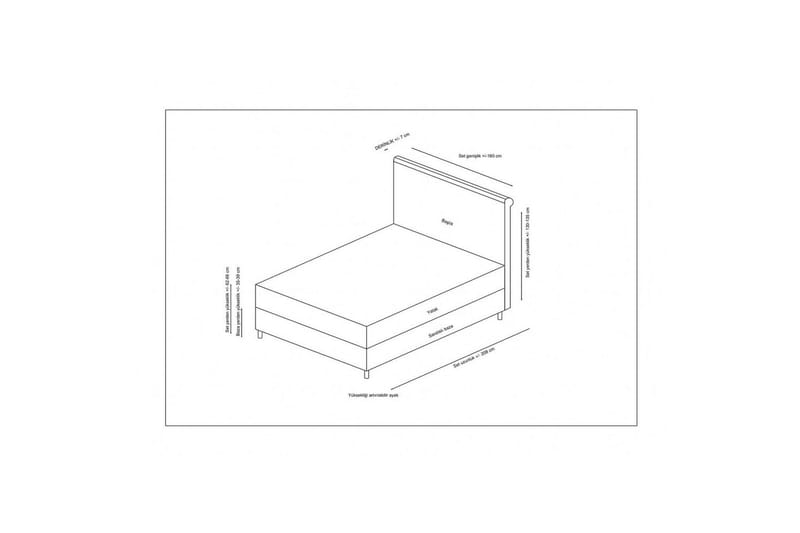 Lamoon Komplet Sengepakke 160x200 cm - Taupe - Møbler - Senge - Komplet sengepakke