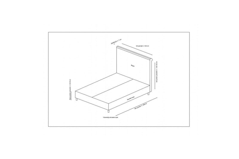Lamoon Sengestel 160x200 cm - Antracit - Møbler - Senge - Sengeramme & sengestel