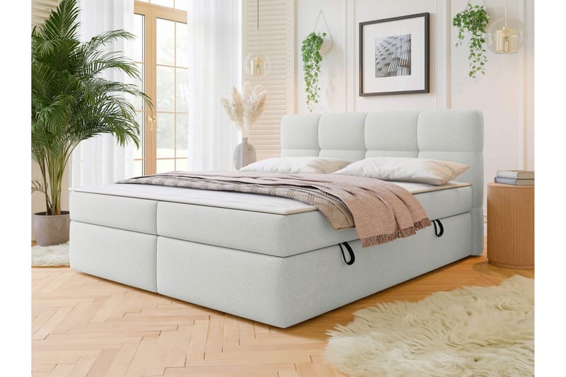 Leckersbo Sengepakke Kontinentalseng 160x200 cm - Hvid - Møbler - Senge - Komplet sengepakke