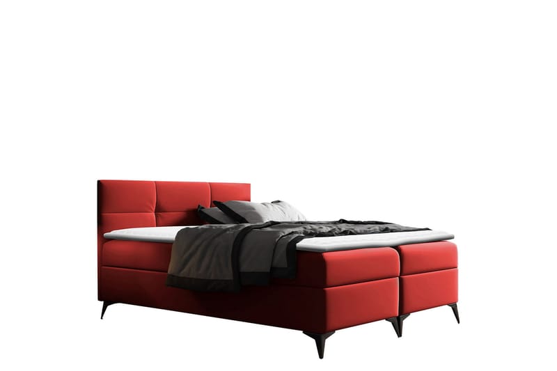 Leckersbo Sengpakke Kontinentalseng 140x200 cm - Rød - Møbler - Senge - Komplet sengepakke