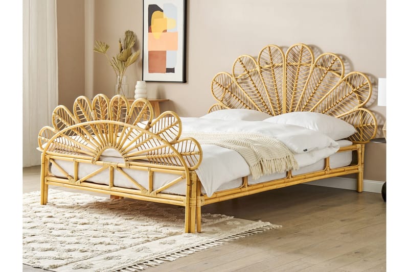 Lorentine Sengeramme 160x200 cm - Lyst træ - Møbler - Senge - Sengeramme & sengestel