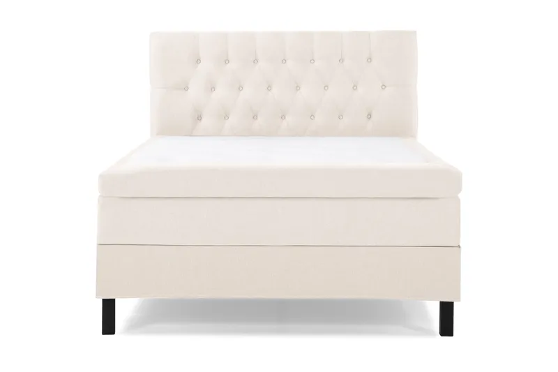 Lucky Komplet Sengepakke 120x200 Polyeter Diamant Sengegavl - Beige - Møbler - Senge - Enkeltsenge
