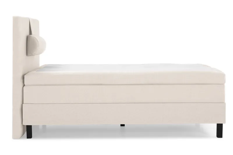Lucky Komplet Sengepakke 120x200 Polyeter Glat Sengegavl - Nakkepude Stor Beige - Møbler - Senge - Enkeltsenge