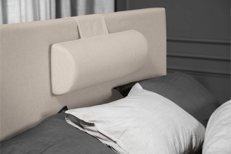 Lucky Komplet Sengepakke 120x200 Polyeter Glat Sengegavl - Nakkepude Stor Beige - Møbler - Senge - Enkeltsenge