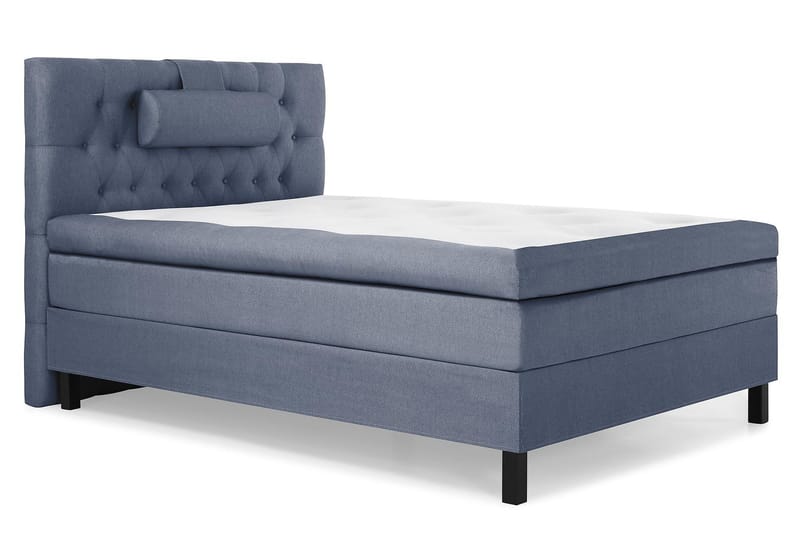 Lucky Komplet Sengepakke 120x200 Polyeter Diamant Sengegavl - Nakkepude Stor Mørkeblå - M øbler - Senge - Komplet sengepakke