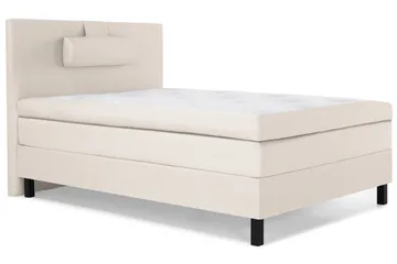 Lucky Komplet Sengepakke 120x200 Polyeter Glat Sengegavl - Nakkepude Stor Beige - Møbler - Senge - Enkeltsenge