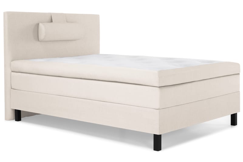 Lucky Komplet Sengepakke 120x200 Polyeter Glat Sengegavl - Nakkepude Stor Beige - Møbler - Senge - Enkeltsenge