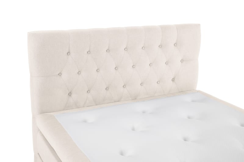 Lucky Komplet Sengepakke 120x200 Polyeter Diamant Sengegavl - Beige - Møbler - Senge - Enkeltsenge