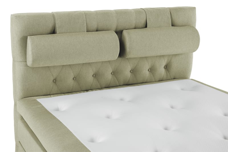 Lucky Komplet Sengepakke 140x200 Polyeter Diamant Sengegavl - Nakkepude Stor Grøn - Møbler - Senge - Kontinentalsenge