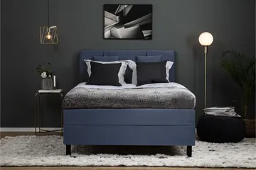 Lucky Komplet Sengepakke 140x200 Polyeter Glat Sengegavl - Nakkepude Lille Mørkeblå - Møbler - Senge - Komplet sengepakke