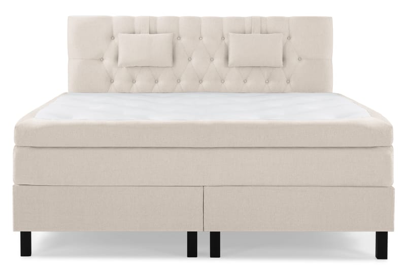 Lucky Komplet Sengepakke 160x200 Latex Diamant Sengegavl - Nakkepude Lille Beige - Møbler - Senge - Kontinentalsenge