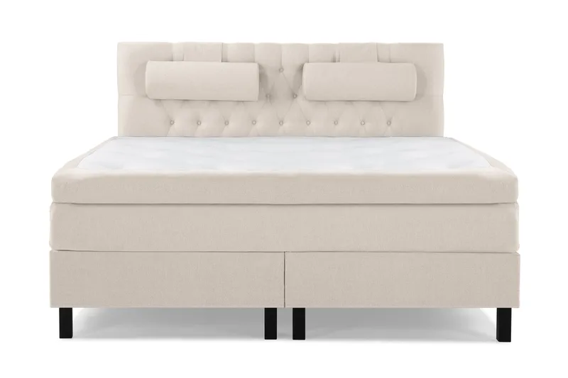 Lucky Komplet Sengepakke 160x200 Latex Diamant Sengegavl - Nakkepude Stor Beige - Møbler - Senge - Kontinentalsenge