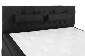 Lucky Komplet Sengepakke 160x200 Latex Diamant Sengegavl - Nakkepude Stor Sort/Grå/PU - Møbler - Senge - Komplet sengepakke