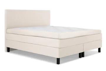 Lucky Komplet Sengepakke 160x200 Latex Glat Sengegavl - Beige - Møbler - Senge - Kontinentalsenge