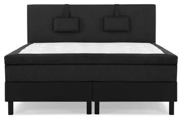 Glat Sengegavl 160 cm - Sort/Grå/PU