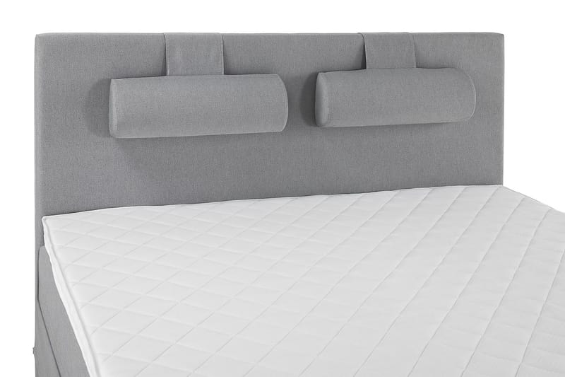 Lucky Komplet Sengepakke 160x200 Skum Glat Sengegavl - Nakkepude Stor Mellangrå - Møbler - Senge - Kontinentalsenge