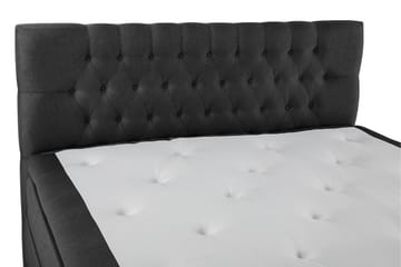 Lucky Komplet Sengepakke 160x200 Polyeter Diamant Sengegavl - Sort/Grå - Møbler - Senge - Komplet sengepakke