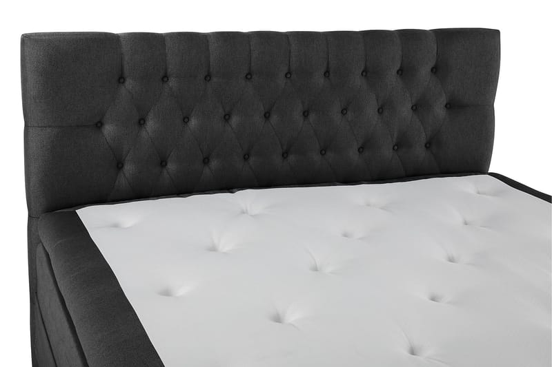 Lucky Komplet Sengepakke 160x200 Polyeter Diamant Sengegavl - Sort/Grå - Møbler - Senge - Komplet sengepakke