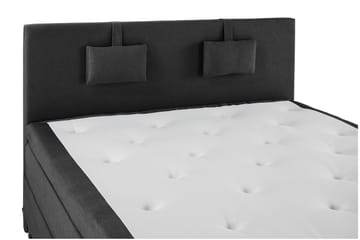 Lucky Komplet Sengepakke 160x200 Polyeter Glat Sengegavl - Nakkepude Lille Sort/Grå - Møbler - Senge - Komplet sengepakke