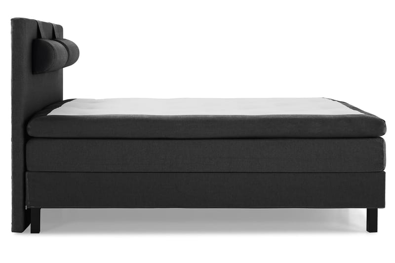 Lucky Komplet Sengepakke 160x200 Polyeter Glat Sengegavl - Nakkepude Stor Sort/Grå - Møbler - Senge - Komplet sengepakke