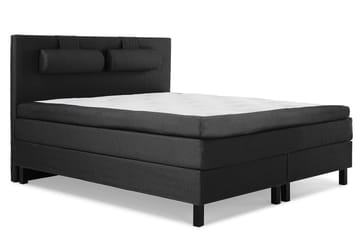 Lucky Komplet Sengepakke 160x200 Polyeter Glat Sengegavl - Nakkepude Stor Sort/Grå - Møbler - Senge - Komplet sengepakke