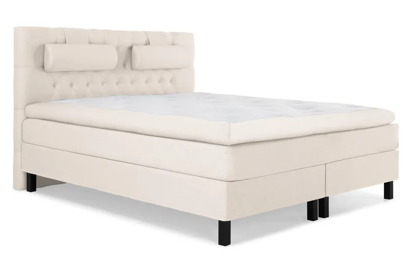 Lucky Komplet Sengepakke 180x200 Latex Diamant Sengegavl - Nakkepude Stor Beige - Møbler - Senge - Komplet sengepakke
