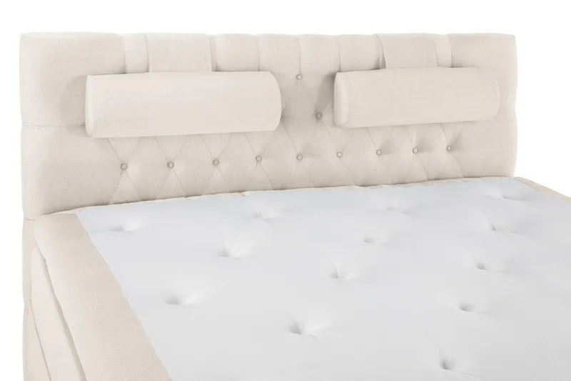 Lucky Komplet Sengepakke 180x200 Latex Diamant Sengegavl - Nakkepude Stor Beige - Møbler - Senge - Komplet sengepakke