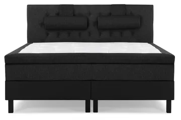 Sengegavl 180 cm - Sort/Grå/PU