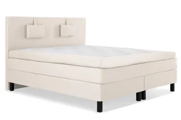 Lucky Komplet Sengepakke 180x200 Latex Glat Sengegavl - Nakkepude Lille Beige - Møbler - Senge - Kontinentalsenge