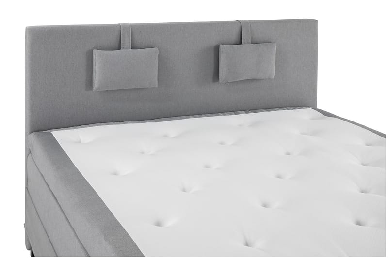 Lucky Komplet Sengepakke 180x200 Latex Glat Sengegavl - Nakkepude Lille Mellemgrå - Møbler - Senge - Komplet sengepakke