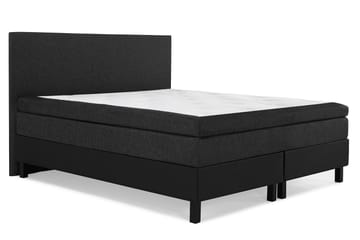 Lucky Komplet Sengepakke 180x200 Latex Glat Sengegavl - Sort/Grå/PU - Møbler - Senge - Komplet sengepakke