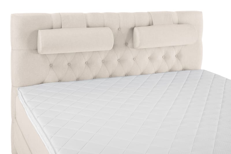Lucky Komplet Sengepakke 180x200 Skum Diamant Sengegavl - Nakkepude Stor Beige - Møbler - Senge - Kontinentalsenge