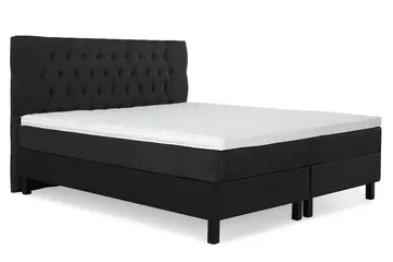Lucky Komplet Sengepakke 180x200 Skum Diamant Sengegavl - Sort/Grå/PU - Møbler - Senge - Komplet sengepakke